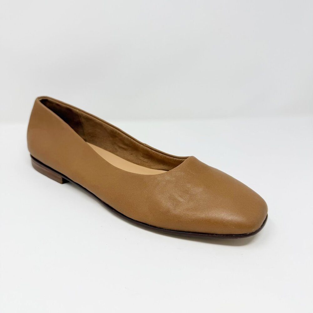 Bella Vita Square Toe Ballet Flats Women's Size 9M Saddle Leather Neutral